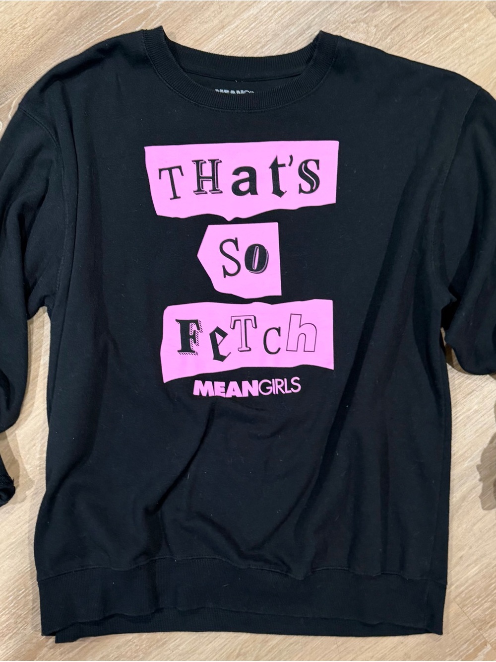 Women's Black Sweatshirt with Pink 'That's So Fetch' Graphic